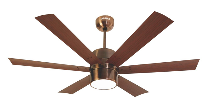 Halonix Hexa Antique 1200mm Ceiling Fan with Built in 6 Colour LED Light and Remote