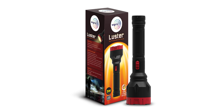 Wipro Luster 3W LED Rechargeable Torch